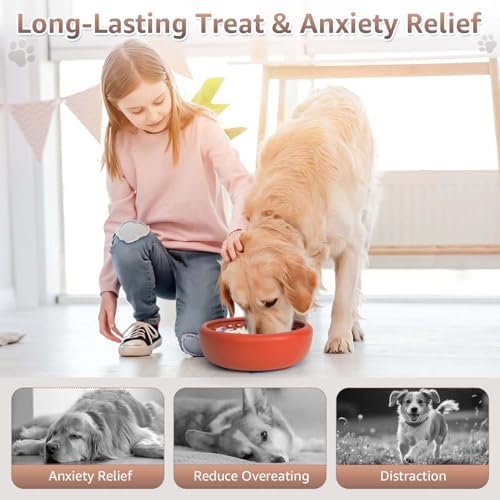 Dog Slow Feeder Lick Bowl, Freeze Lick Mat with Suction Cup