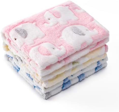 1 Pack 3 Blankets for Dog Puppy Cat (Small 23x16'', Pink, Yellow, Blue)