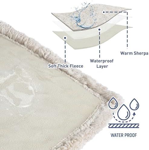 Catalonia Waterproof Blanket for Bed, Reversible Leakproof Throw