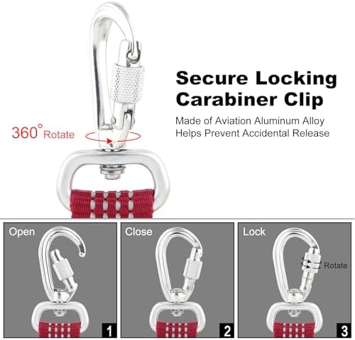 Plutus Pet Heavy Duty Dog Leash with Lockable Aluminum Carabiner, 4 FT Long