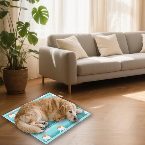 Cooling Dog Bed, Premium Pet Cooling Mat Waterproof & Scratch-Resistant, Non-Slip Summer Essential for Dogs Cats, Foldable Cooling Pad for Indoor Outdoor Travel(Small 20''*16'')