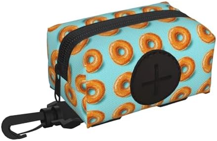 Cute Dog Waste Bag Dispenser Bagel Food Funny, Hands Free Poop Bag Holder for Leash Attachment