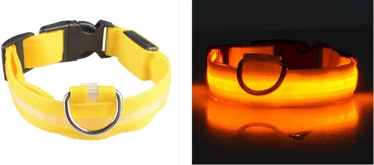 A4DOG LED Dog Collar, USB Rechargeable Light Up Collar, Night Walking Safety Lights for Small, Medium & Large Dogs