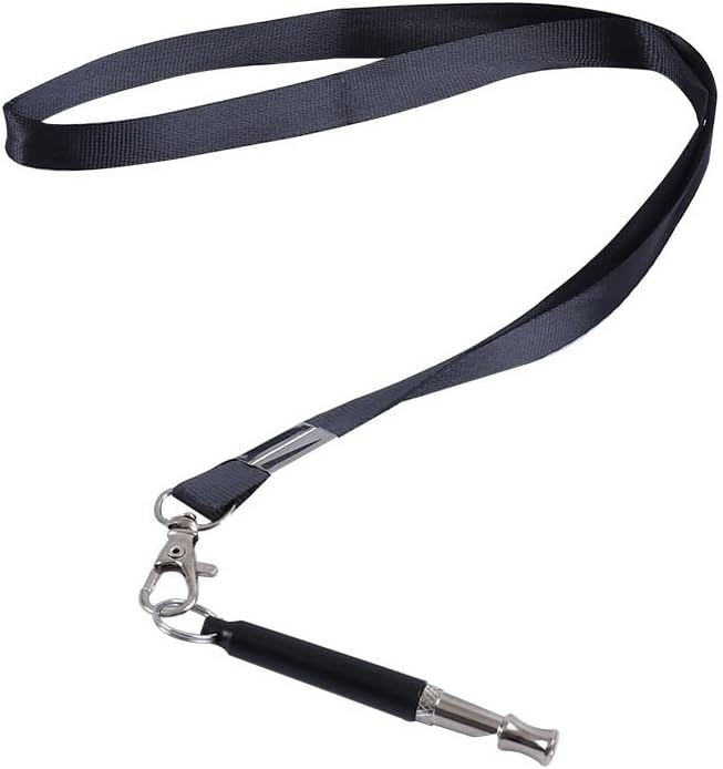 2 Pieces of Dog Whistle to Make The Dog Quickly Stop Barking, Adjustable ultrasonic Silent Dog Whistle, Professional Recall Dog Training Whistle, with Lanyard (Black)
