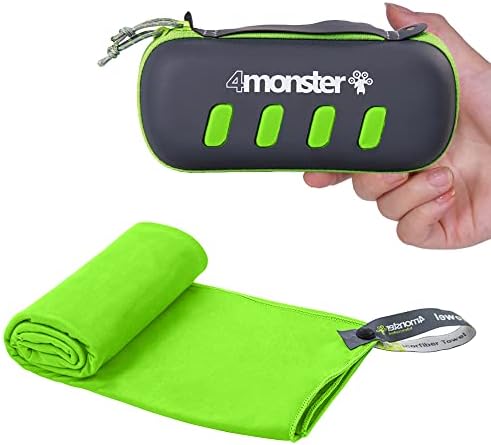 4Monster Camping Towel Super Absorbent-Quick Dry Microfiber Towel Ultra Compact & Soft-Travel Towel Lightweight for Backpacking,Hiking,Gym,Beach,Swimming,Yoga