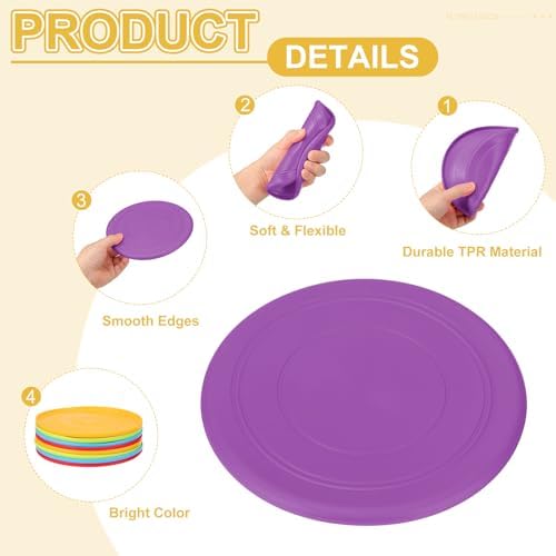 PATIKIL Flying Disc, Soft Silicone Colorful Flying Disk Flyer for Outdoor Sports Lawn