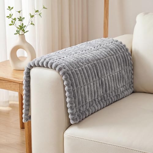 Fixwal Waterproof Flannel Dog Couch Cover, 27.6" x 27.6", Light Gray