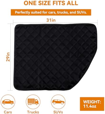 Dog Car Door Protector, 2 Pack Waterproof Scratchproof Nonslip Durable Protector, Thickened Door Panel Covers, Protects Doors from Dog Scratching Fit for Car/SUV/Truck (Black, XL)