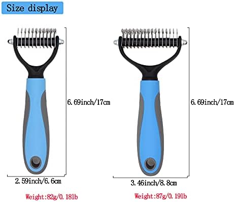 Pet Grooming Tool-2 Sided Undercoat Rake for Dogs &Cats-Safe and Effective Dematting Comb for Mats&Tangles Removing-Deshedding Brush for Large Dogs to Small Dogs(Large)