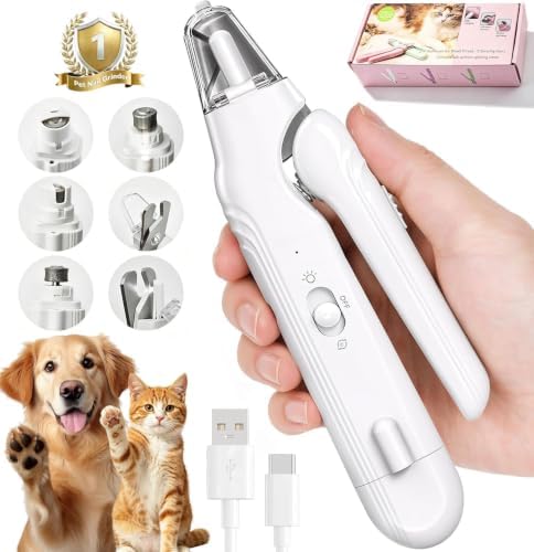 2-in-1 Dog Nail Grinder & Dog Nail Clipper for Sensitive Pets