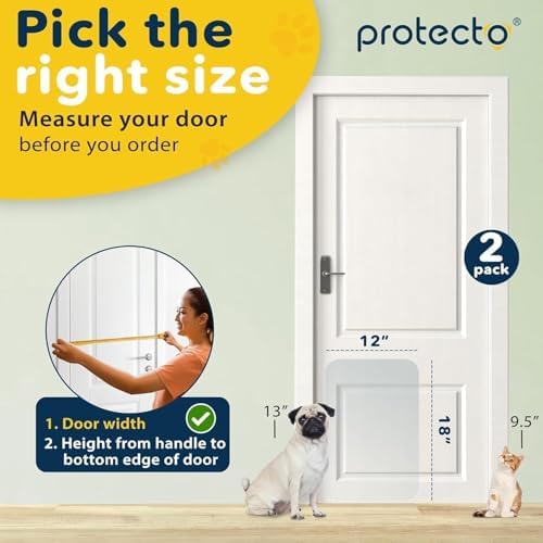 PROTECTO 2Pack Door Protector from Dog Scratching, 18x12 Door Scratch Guard