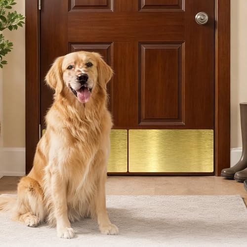 2 PCS 8" x 16" Brushed Door Kick Plate, Self-Adhesive, Rounded Corners