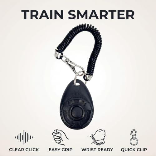 Black Dog Training Clicker with Wrist Strap Resistant Lightweight Pet Training Clicker for Cats Puppy Birds Horses Perfect for Behavioral Training Training Clickers