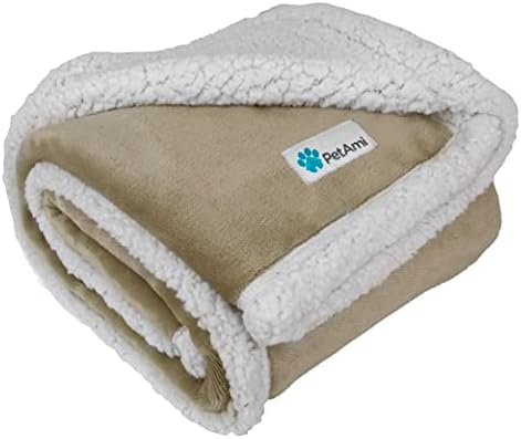 PetAmi Dog Blanket for Medium Small Pets Cats Puppies Kittens, 60x40, Taupe
