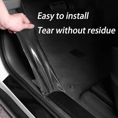 DGSL Car Door Edge Guards Door Sill Protector, 4In x 16.4Ft 5D Carbon Fiber Car Wrap Film, Vinyl Automotive Wrap Film Anti-Collision Fits for Most Car (Black)