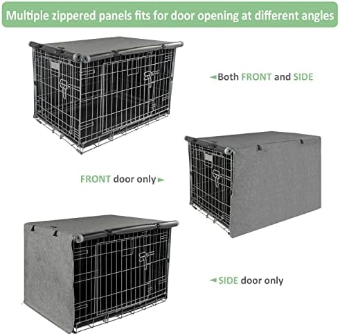 X-ZONE PET Dog Crate Cover Waterproof Kennel Cover, 24 in Grey