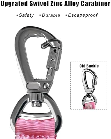 Hotsky Tactical Bungee Shock Absorbing No Pull Dog Leash,Pink Camo,4-6FT