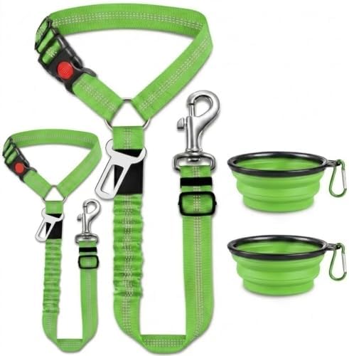 Heavy Duty Retractable Headrest Dog Seat Belt (1, Green)