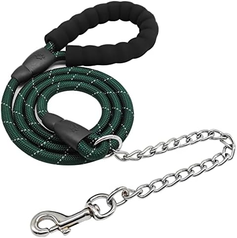 BTINESFUL 6FT Chewproof Dog Leash Nylon Rope Anti-Chewing Chain Soft Handle