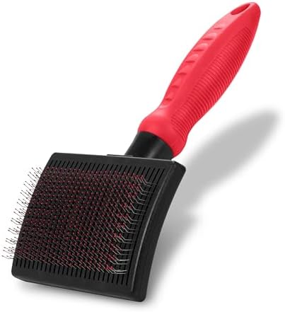 Paw Brothers Self Cleaning Slicker Brush for Dogs and Cats, Dog Brush for Shedding, Slicker Comb for Long Short Haired Pets, Deshedding, Cat Grooming Tool, Large