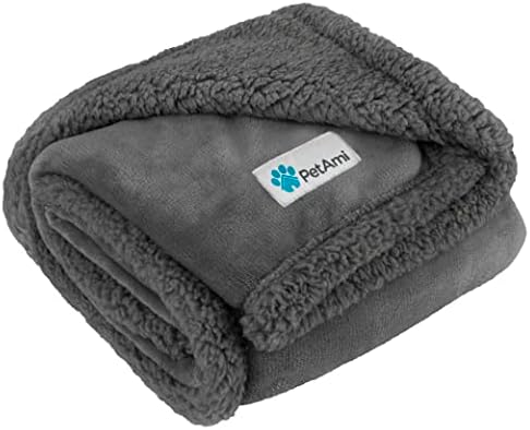 PetAmi Dog Blanket for Large Medium Pets Cats, 80x60 Twin XL, Solid Gray