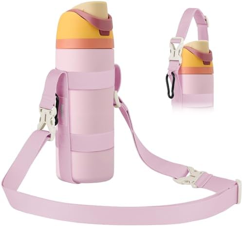 EasyAcc Water Bottle Holder Strap Sling, for Owala FreeSip 24 32 40 oz, Hydro Flask, Cirkul, Yeti, Stanley Flip, Universal Water Bottles, with Carabiner, for Walking Curise Travel (Bottle Excluded)