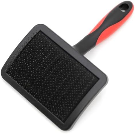 Jeffers Pet Hard Pin Universal Slicker Brush for Dogs, Cats, Horses – Firm Bristles Grooming Tool, Detangling, Tangle Free Coat, Mats, Shedding, Curved Head, Travel Friendly, Easy Storage - Large