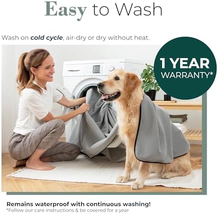 Callarome Waterproof Blanket for Bed & Couch Protection, Grey, 80"x90"