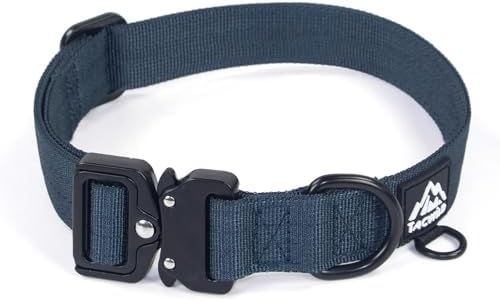 Dog Collar for Large Medium Small Dogs Leash Harness(Navy Blue, S)