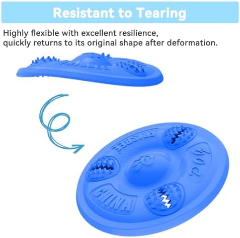 2Pcs Dog Frisbee with Treat Holes,8'' Soft TPR Flying Disc Chew Toy for Dogs, Treat Dispensing Fetch Toy for Outdoor Play & Exercise, Stress Relief Dog Toy(Purple ×1 + Green ×1)