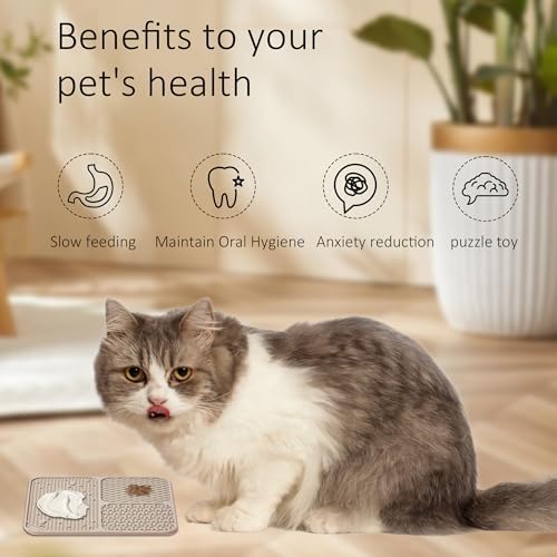 Lick Mat for Dogs Cats 2pcs 7.9" Silicone Slow Feeder