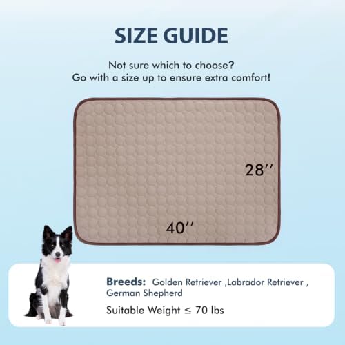 MICROCOSMOS Summer Cooling Mat & Sleeping Pad- Water Absorption Top, Easy Carry, EZ Clean, Materials Safe. Keep Cooling for Pets, Kids and Adults.(Brown, 40" x 28")