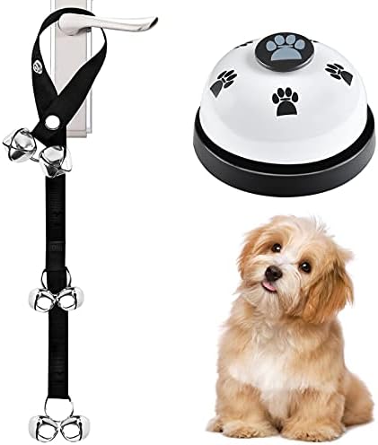 2 Pack Dog Doorbells, Pet Training Bells for Go Outside Potty Training and Communication Device Large Loud Dog Bell Cat Puppy Interactive Toys Adjustable Strap Door Bell