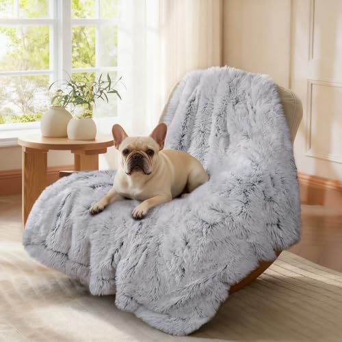 Luciphia Calming Waterproof Dog Blanket, Reversible Faux Fur Pet Blanket
