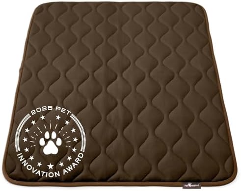 Paw Inspired Washable Padded Crate Mats for Dogs, Dark Brown, 41x28 Inch