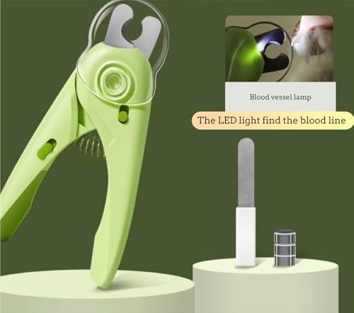 3 in 1 Dog & Cat Pets Nail Clippers and Trimmers-with Safety Guard to Avoid Overcutting. LED Dog Nail Clipper with Light, Illuminates Nails or Bloodline for Safe and Easy Trimmers,for Cats & Dogs