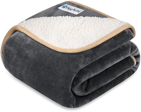 PetAmi Waterproof Dog Blanket Puppy Cat Large Couch Cover, 60x80 Grey/Beige