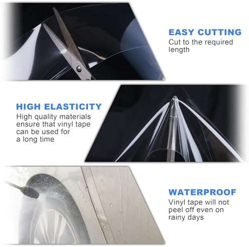 Arespark Car Door Edge Guard Protection Clear Vinyl Wrap Universal Door Sill Guard Anti-Collision Ratch-Resistant Protection Film, Transparent Paint Protection Vinyl Roll with Free Tools(3in x 30ft)