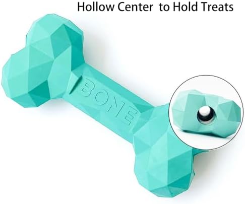 Natural Rubber Dog Bone Chew Toy, Treat Dispensing Toy for Medium Dogs (Yellow-1 PC,Medium)