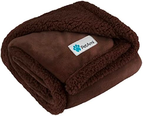 PetAmi Dog Blanket for Medium Small Pet Cat Puppy Kitten, 60x40 Solid Brown
