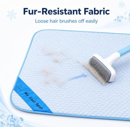 Pet Cooling Mat for Dogs & Cats – Ice-Silk Breathable Washable Foldable Cooling Blanket, Durable Portable Non-Slip Dog Bed for Crate, Kennel, Car & Outdoor Use, Blue 19.7 x 15.7in Small