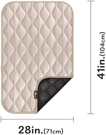 Paw Inspired Washable Padded Crate Mats for Dogs, Beige, 41x28 Inch