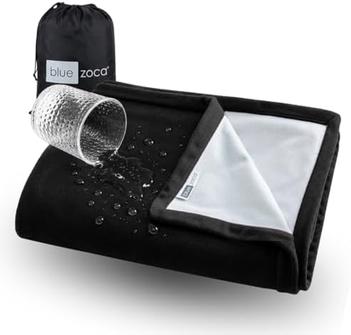 Waterproof Blanket | Machine Washable Dog Bed Cover | Water Proof Blanket to Protect Your Bed Couch Car from Leaks Spills & Accidents | for Adults Dogs & Pets | Oversized Queen Fit - 65x80in (Black)