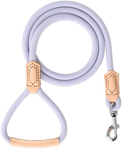 Mile High Life Dog Leash with Genuine Leather-Wrapped Ends/Handle, 4/5/6FT