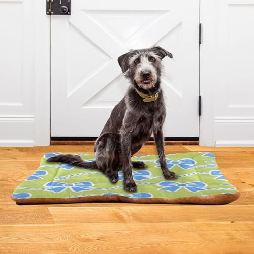 Bows and Ropes Dog Beds Crate Pad Washable Pet Mat for Dogs Cats, Non-Slip Travel Bed Pad, Indoor Outdoor Kennel Pad 36x24in