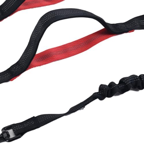 Hands Free Dog Leash, Shock Absorbing Waist Belt with Pouch for