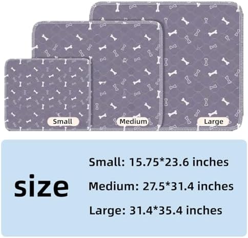 Puppy Pads with Pheromones, Washable Puppy Pee Pads for Dogs,Reusable Puppy Pads Washable for Dogs & Cats, Washable,Durable Leak-Proof & Anti-Slip Pet Training Pads for Home & Trave(Gray,S)
