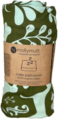 Molly Mutt Dog Crate Pad Cover, GOTS-Certified 100% Organic Cotton Canvas Mat for Dog or Puppy Crate Bed, Durable, Washable & Free of Harmful Chemicals, Pre-Shrunk, 36"x24"x2.5", Amarillo by Morning