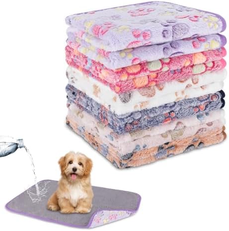 YUEPET 6 Pack Waterproof Dog Blankets, Washable Puppy Blankets 30"x20"