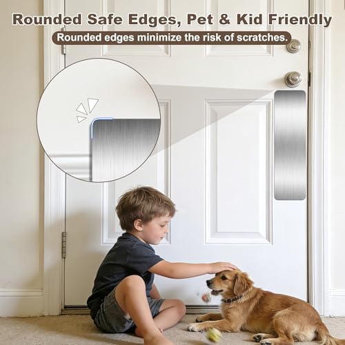 4 PCS 4"x14" Door Scratch Protector Dog, Self-Adhesive, Rounded Corners